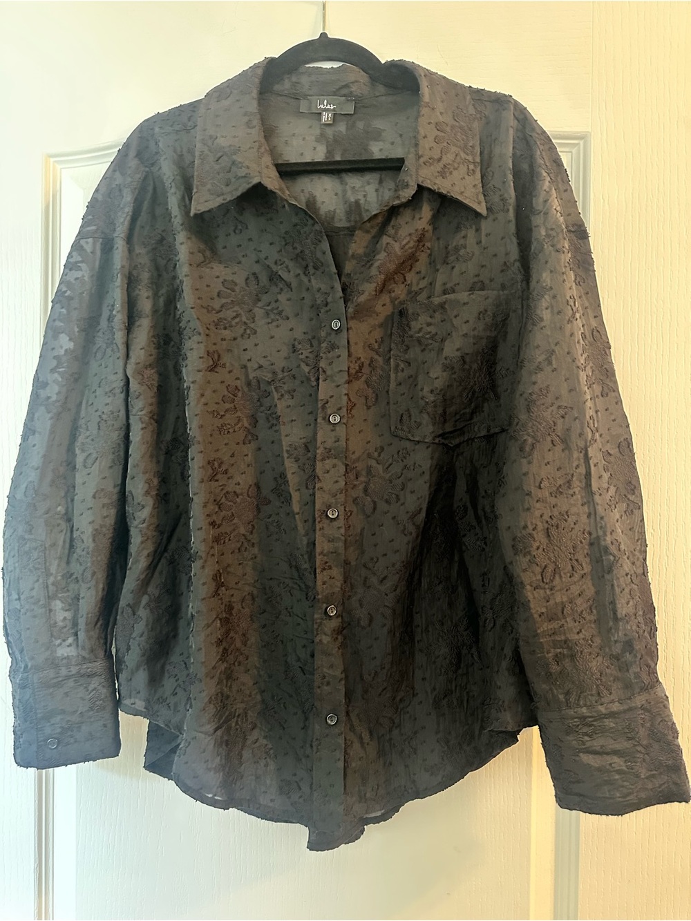 Lulus Black Textured Button-Front Shirt